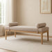 Priscilla Linen Textured Fabric Upholstered Bench