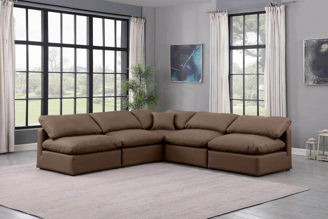 Indulge 105" Vegan Leather Upholstered 5pc. Modular Sectional
