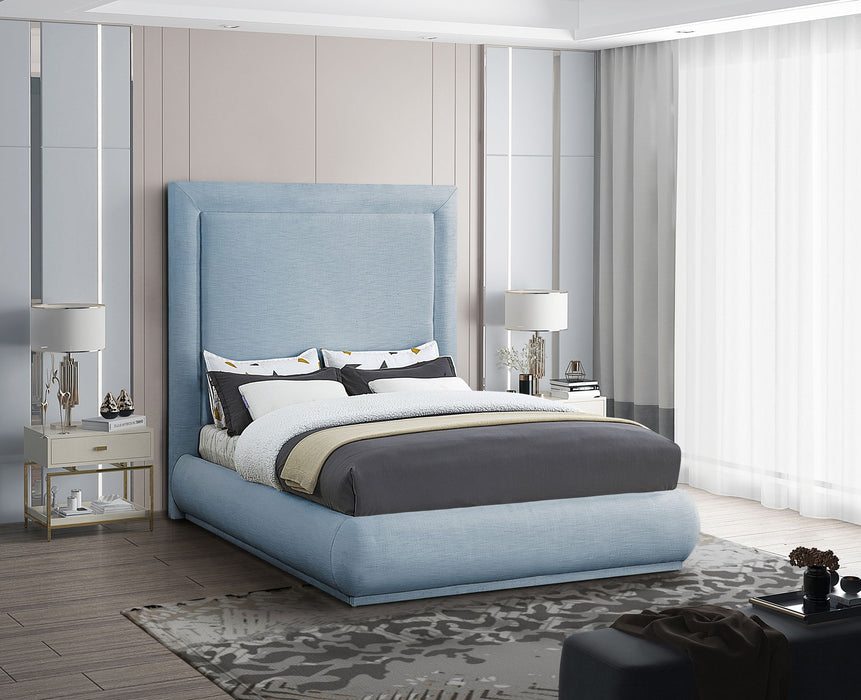Brooke Linen Textured Fabric Upholstered Bed