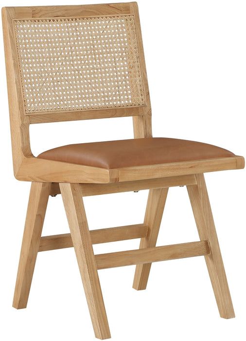 Abby Cane And Vegan Leather Upholstered Dining Side Chair