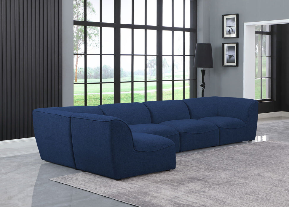 Miramar 142" Linen Textured Fabric Upholstered 5pc. Modular Sectional