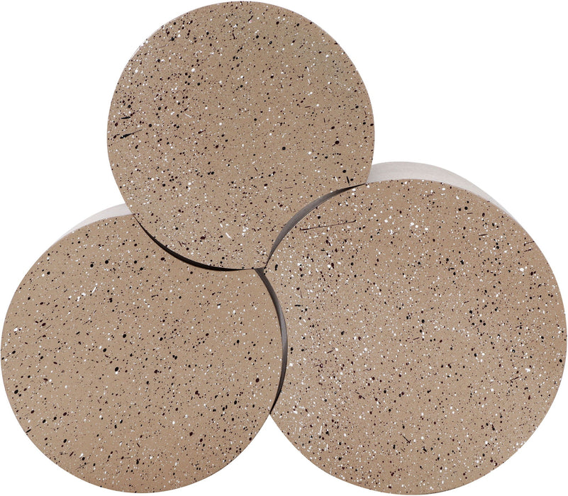 Dimple Terrazzo Pattern Iron Nesting 3pc. Modular Coffee Table
