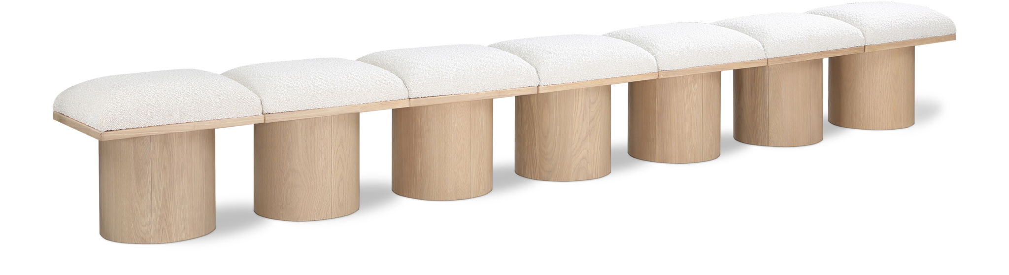 Pavilion Boucle Fabric Upholstered 7pc. Modular Bench