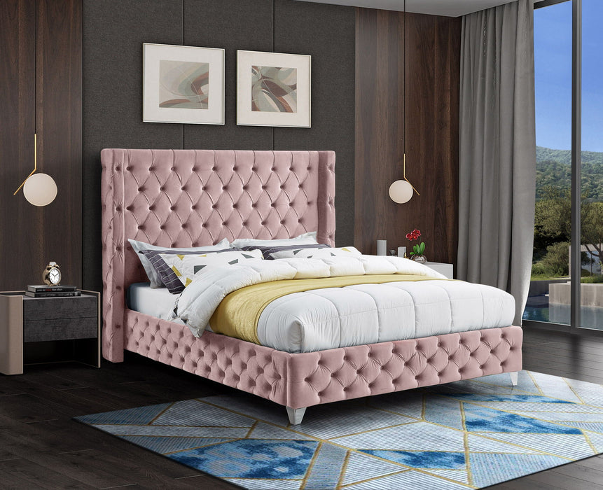 Savan Velvet Upholstered Bed
