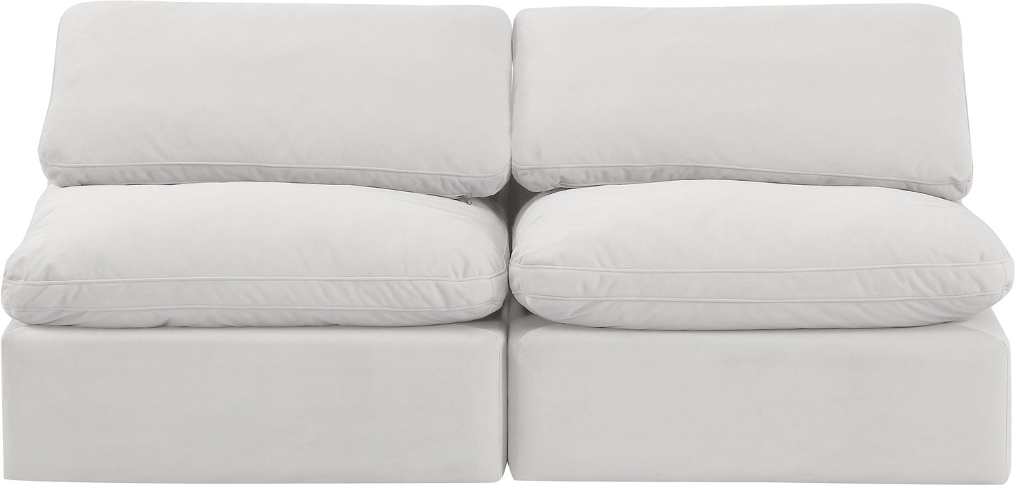 Indulge 70" Velvet Upholstered 2pc. Armless Modular Loveseat