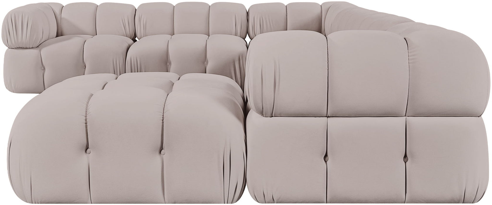 Orin 148" Velvet Performance Fabric Upholstered 7 Pc. Modular Sectional