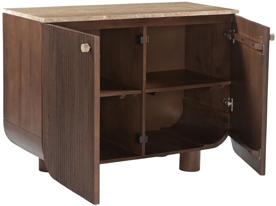 Aparador / bufé de mármol genuino y de madera de mango Cressa