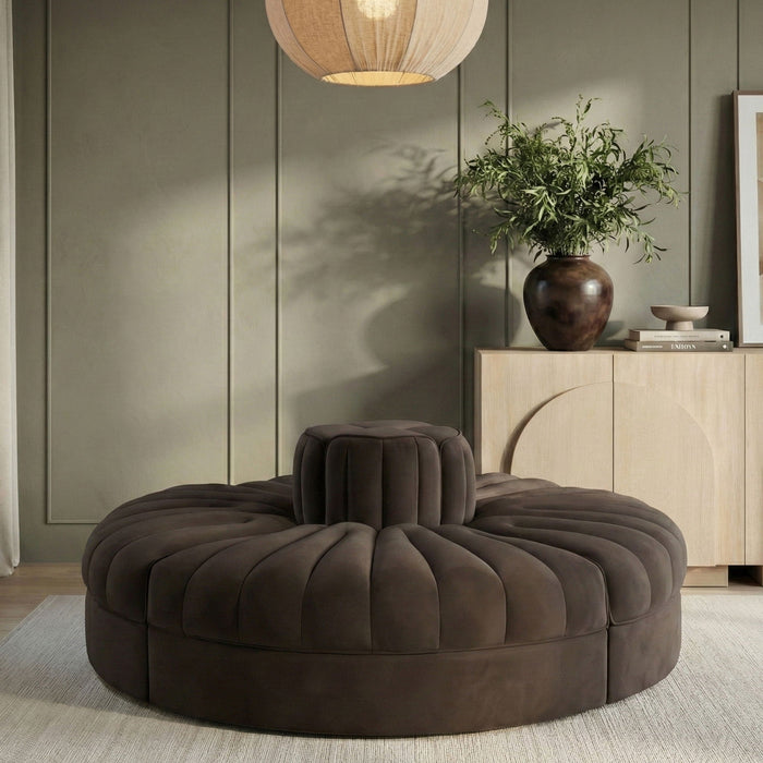 Rummi 68" Velvet Performance Fabric Upholstered 4pc. Modular Sofa