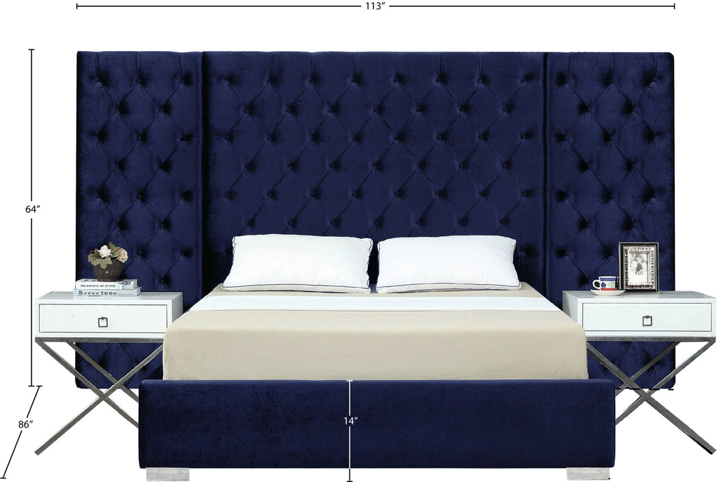 Grande Velvet Upholstered Bed
