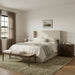 Nara Cane And Linen Textured Fabric Upholstered Bench