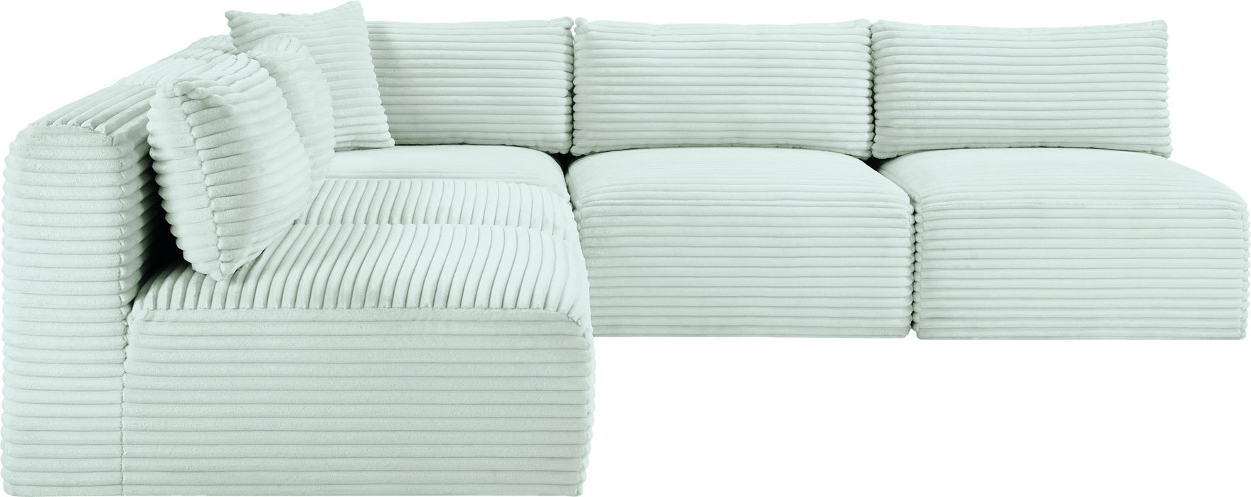 Shaggy 101" Corduroy Performance Fabric Upholstered Modular Sectional