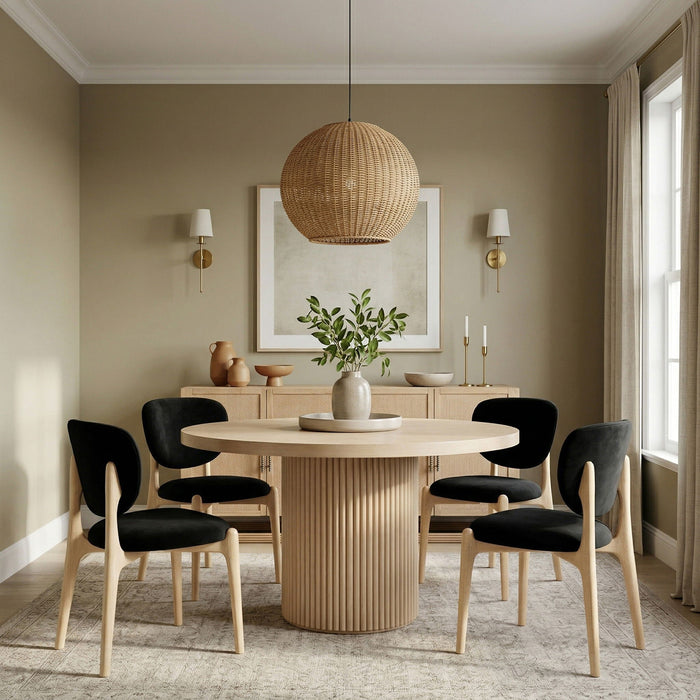 Silla de comedor tapizada de terciopelo de alto rendimiento Velora