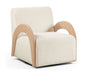 Neria Chenille Fabric Upholstered Swivel Chair - Cream