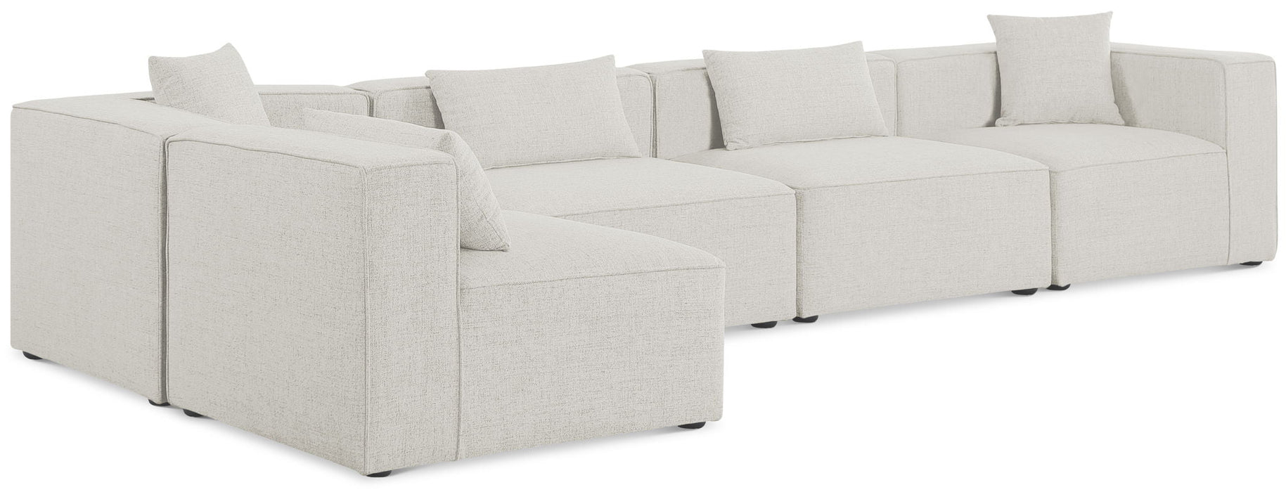 Cube 144" Fabric Upholstered 5pc Modular Sectional