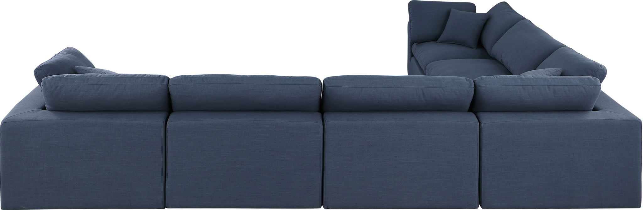Comfy 158" Linen Textured Fabric Upholstered 6pc. Modular Sectional