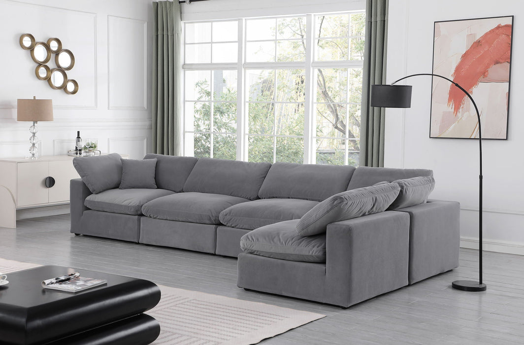 Comfy 158" Velvet Upholstered 5pc. Modular Sectional