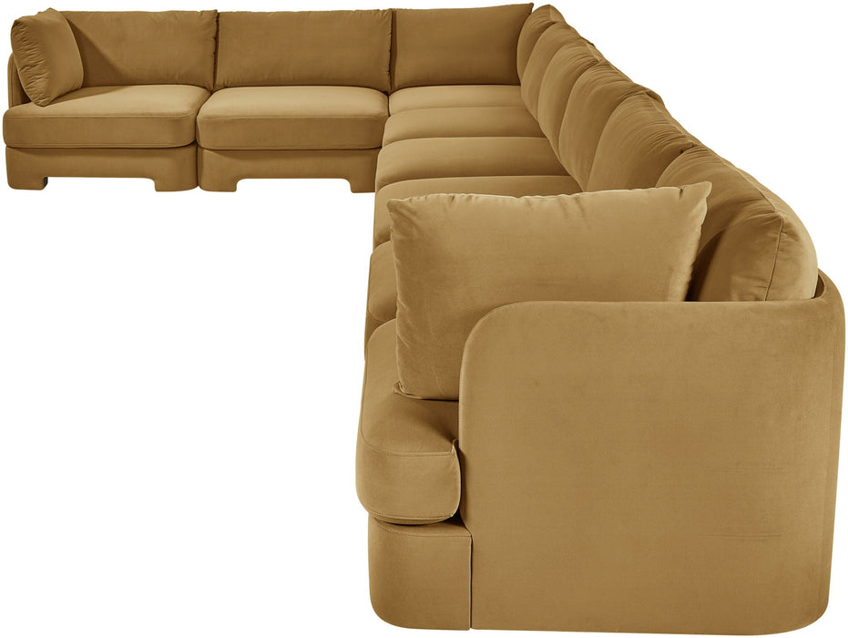 Hammond 222" Velvet Performance Fabric Upholstered 8pc. Modular Sectional