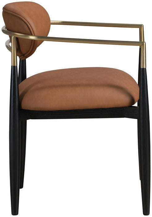 Riccio Vegan Leather Upholstered Dining Arm Chair