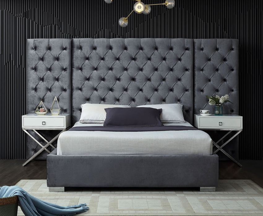 Grande Velvet Upholstered Bed