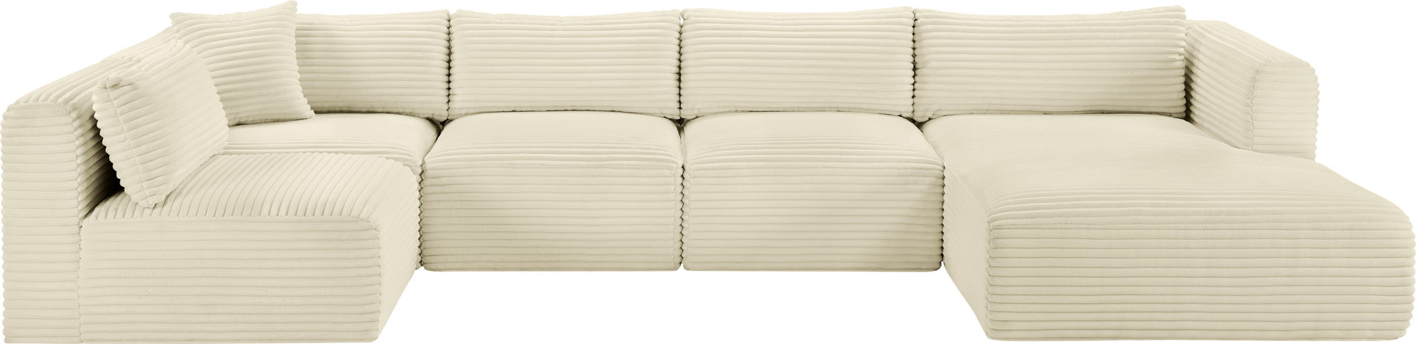 Seccional modular tapizado de pana de alto rendimiento Shaggy de 145"