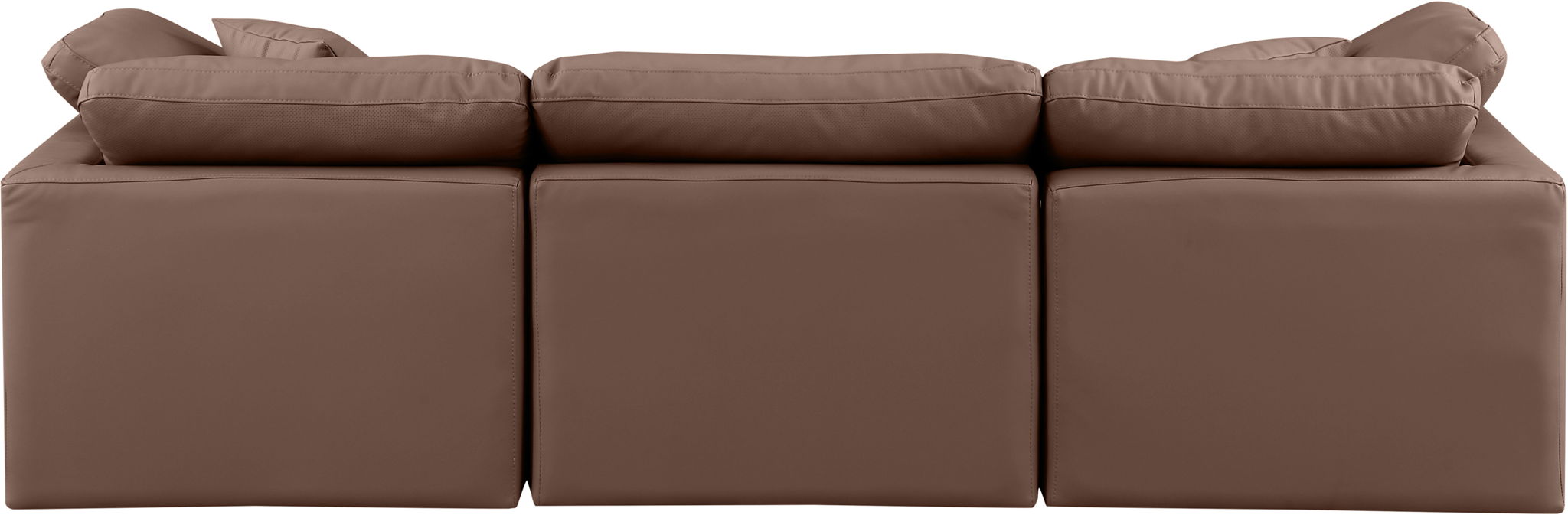 Indulge 105" Vegan Leather Upholstered 3pc. Modular Sofa