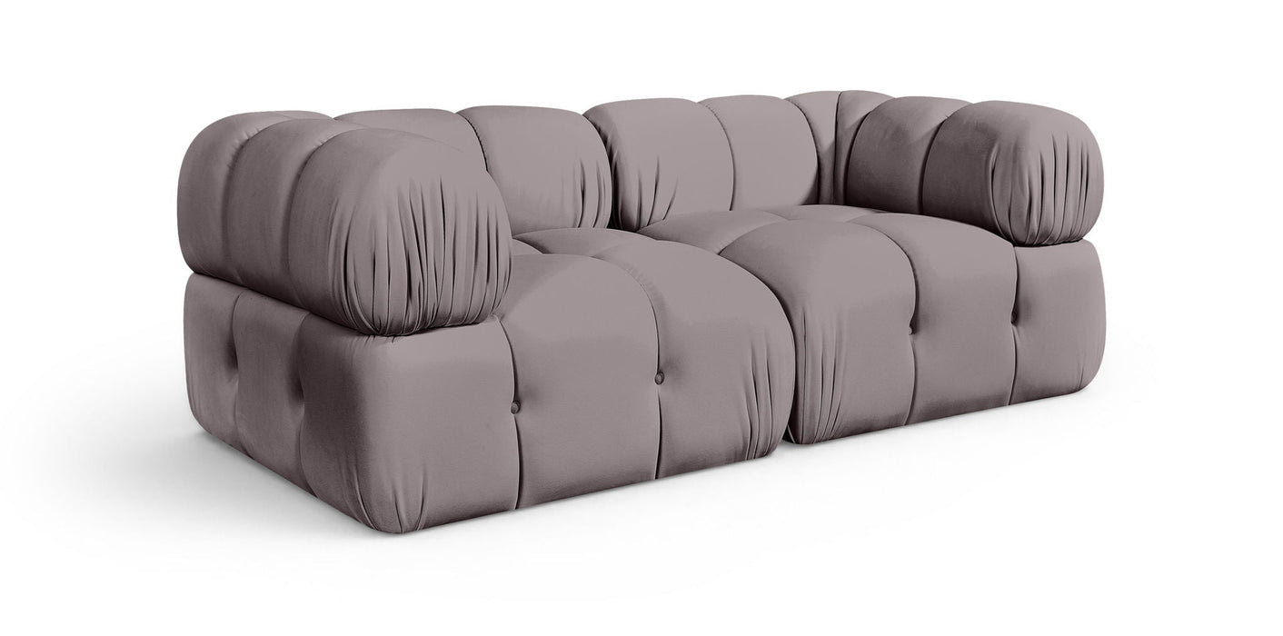 Orin 74" Velvet Performance Fabric Upholstered 2 Pc. Modular Loveseat