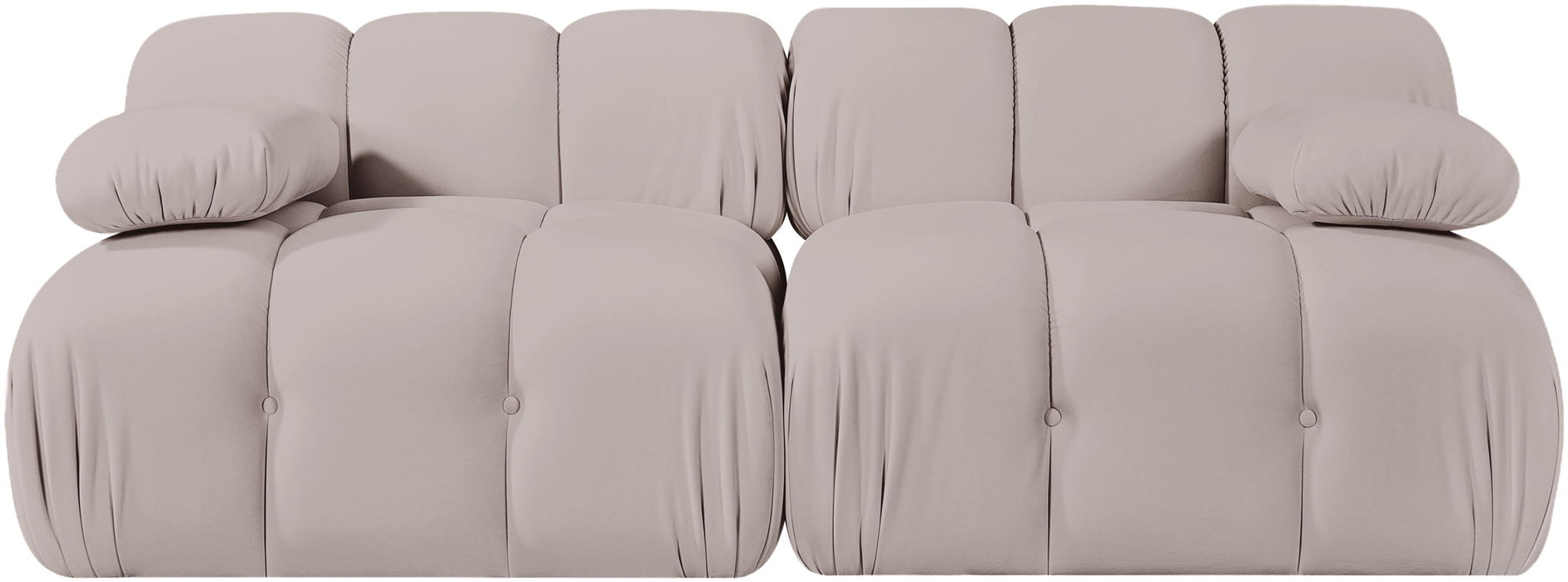 Loveseat modular tapizado de terciopelo de alto rendimiento Orin de 74" de 2 piezas