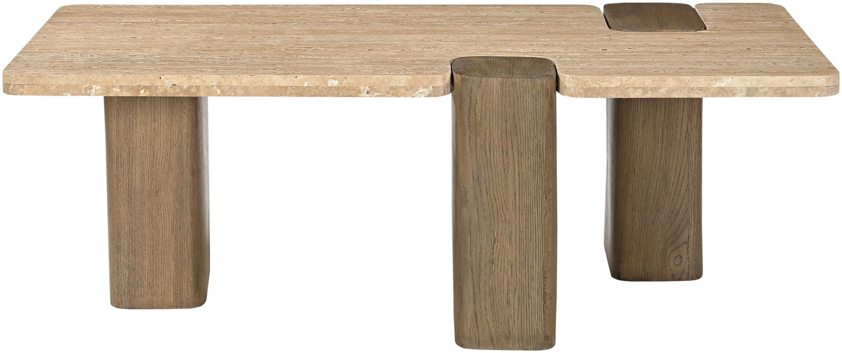 Ravenna Genuine Travertine And Oak Coffee Table