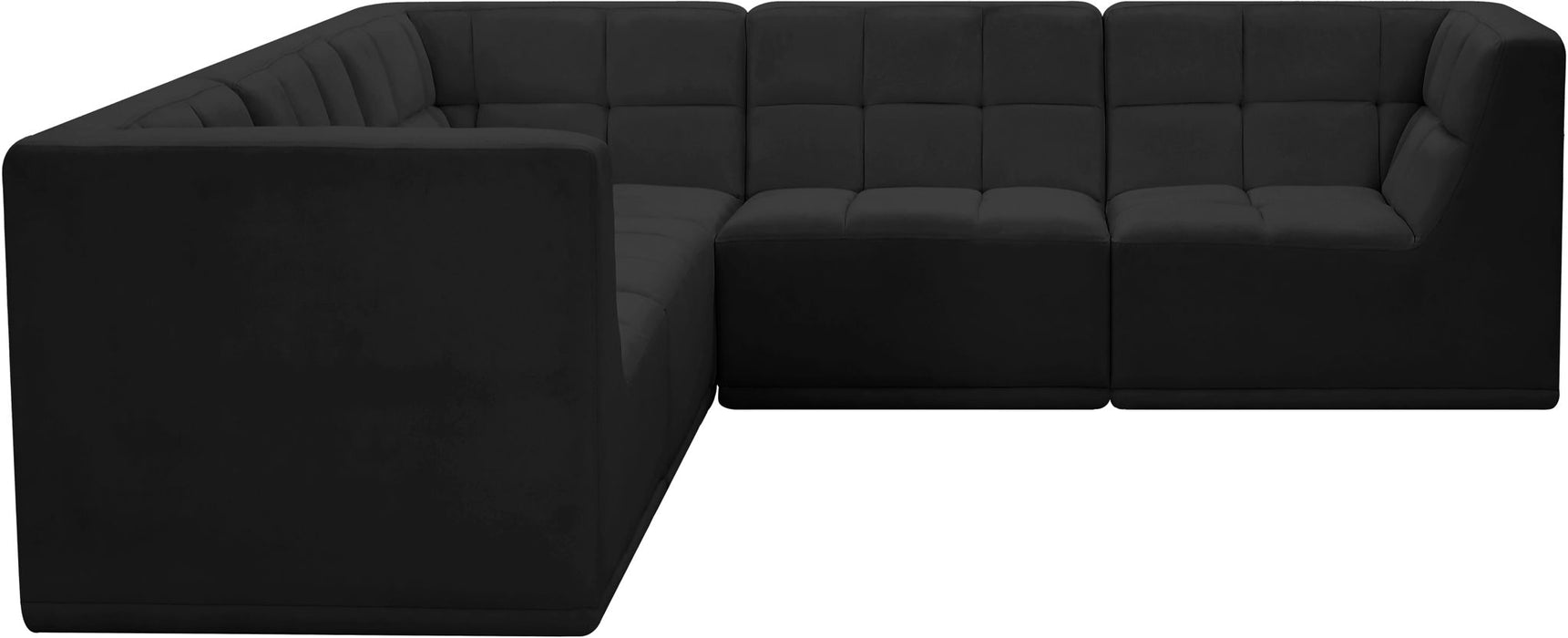 Seccional modular tapizado de terciopelo Relax de 94" de 5 piezas