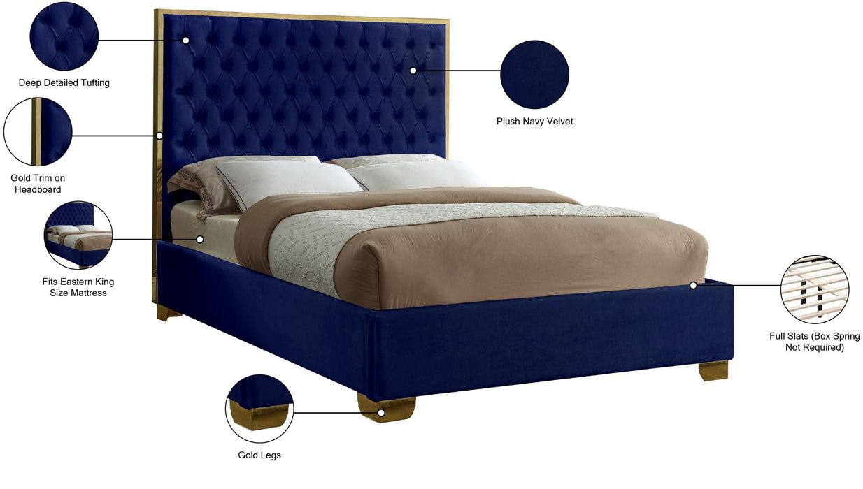 Cama tapizada de terciopelo Lana