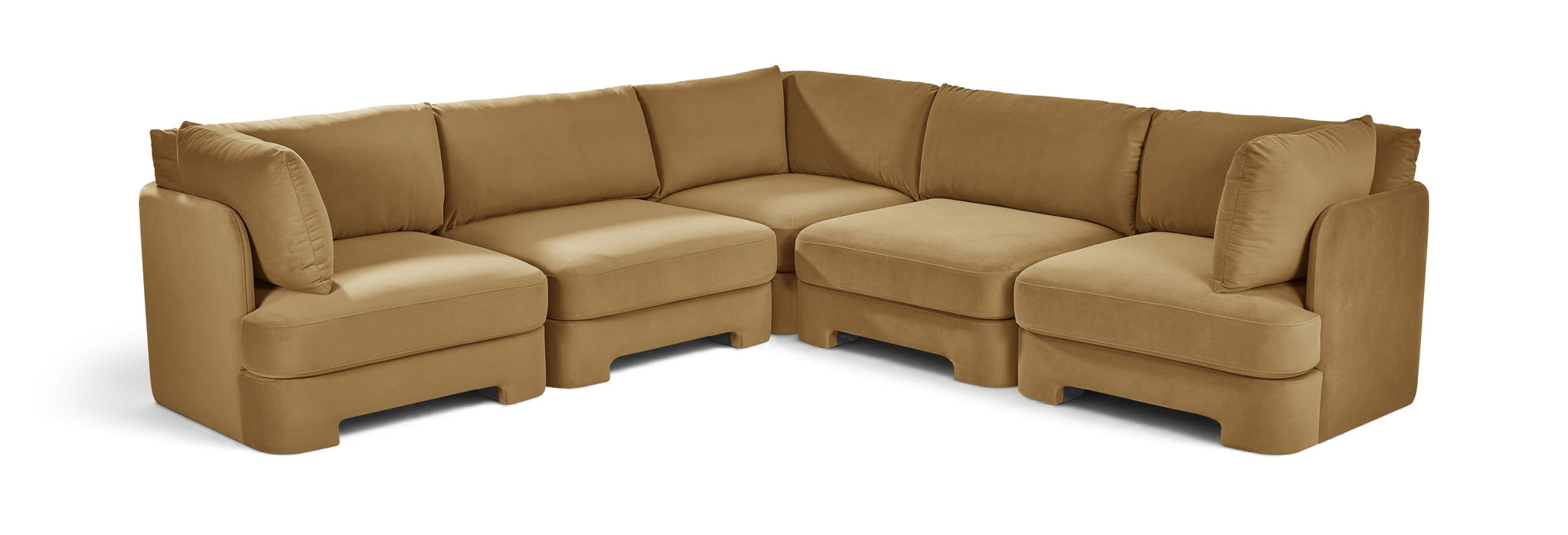 Hammond 111" Velvet Performance Fabric Upholstered 5pc. Modular Sectional
