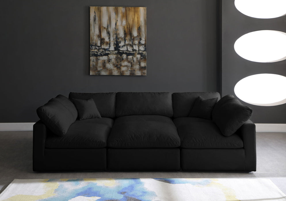 Plush 140" Velvet Upholstered Standard Comfort 6pc. Modular Sectional