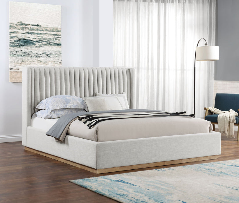 Logan Linen Textured Fabric Upholstered Bed