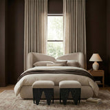 Altair Velour Fur Fabric Upholstered Bench
