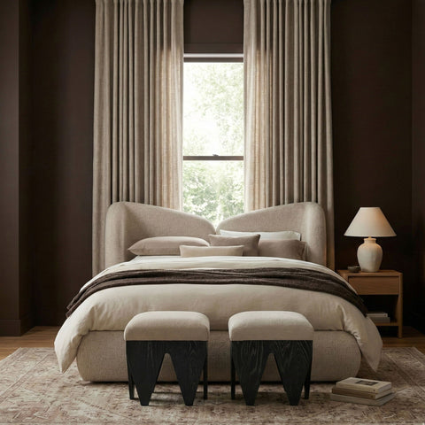 Altair Velour Fur Fabric Upholstered Bench