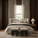 Altair Velour Fur Fabric Upholstered Bench