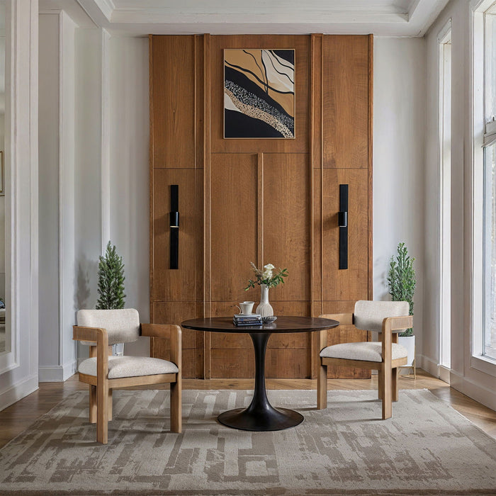 Sacha Linen Textured Fabric Upholstered Dining Chair