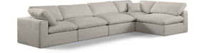 Comfy 158" Linen Textured Fabric Upholstered 5pc. Modular Sectional