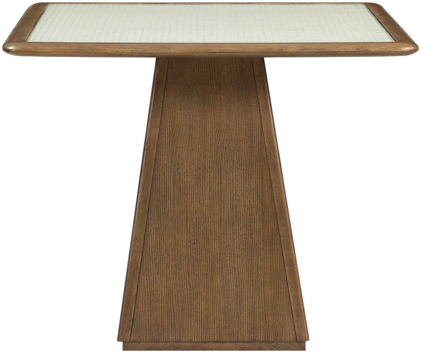 Atrium 36" Glass And Cane Top With Solid Wood Base Dining / Game Table