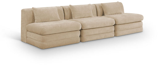 Stellar 114" Chenille Fabric Upholstered 3pc. Modular Sofa