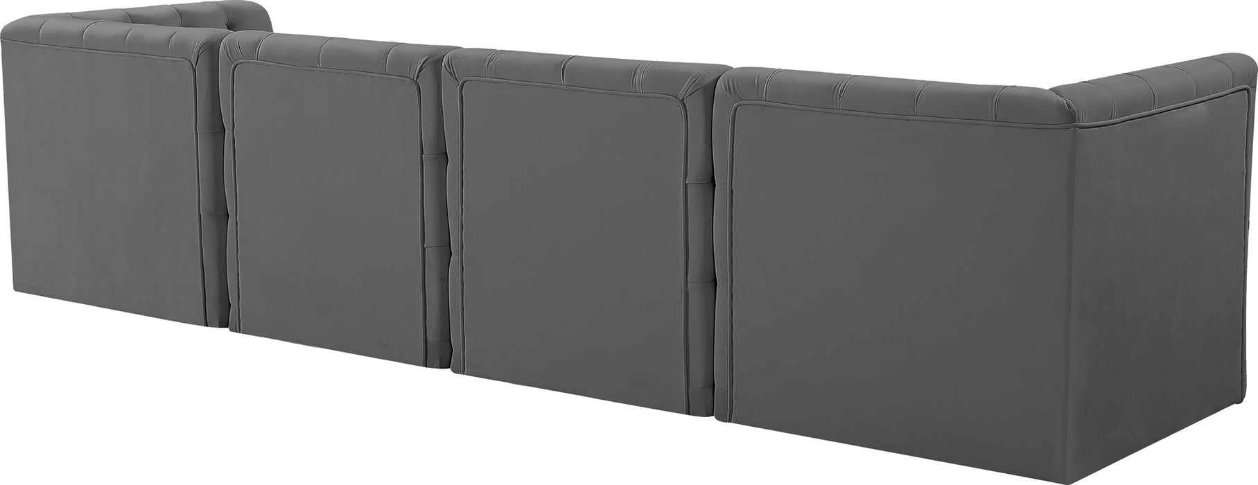 Tuft 128" Velvet Upholstered 4pc. Modular Sofa