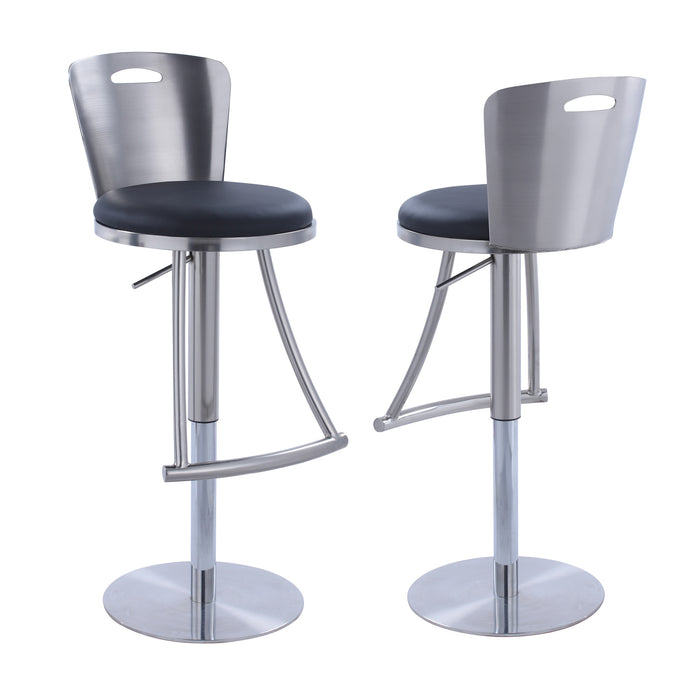 Contemporary Metal-Back Adjustable Height Stool