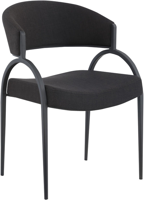 Privet Linen Textured Fabric Upholstered Dining Chair