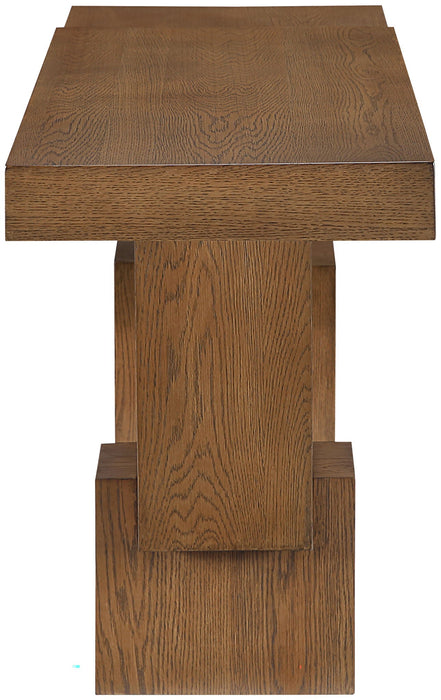 Mesa consola de madera maciza con enchapado de roble Anzio