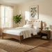 Santos Vegan Leather Headboard And Wood Bed