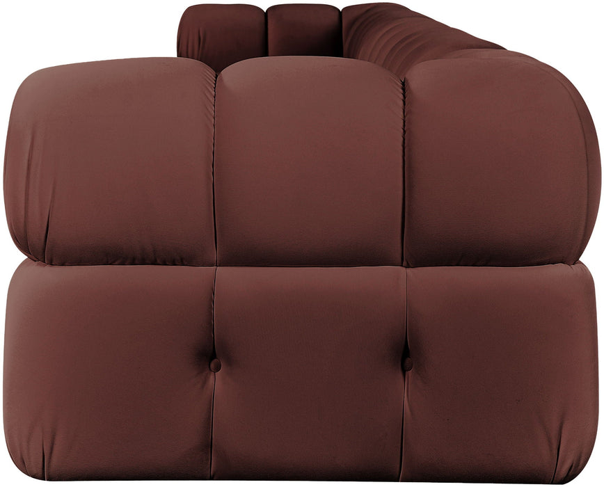 Orin 185" Velvet Performance Fabric Upholstered 5 Pc. Modular Sofa