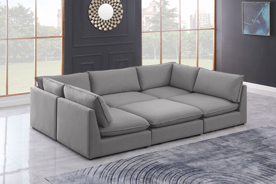 Mackenzie 160" Linen Textured Fabric Upholstered 7pc. Modular Sectional