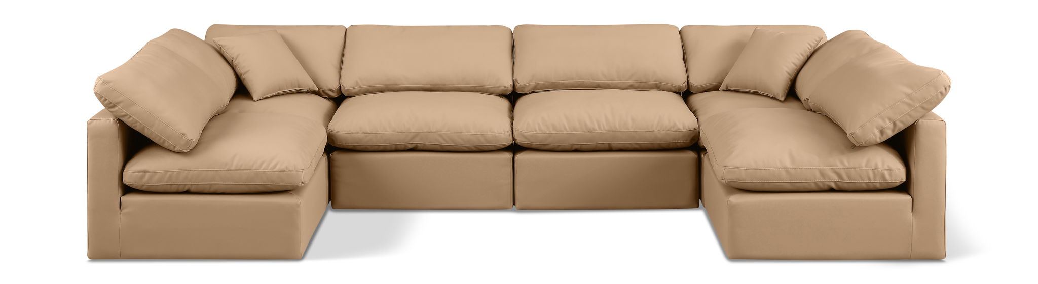 Indulge 140" Vegan Leather Upholstered 6pc. Modular Sectional