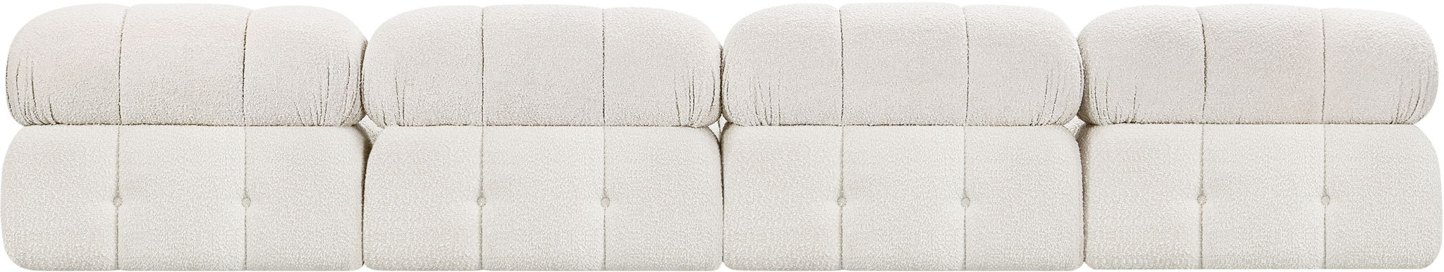 Ames 136" Boucle Fabric Upholstered 4pc. Armless Modular Sofa