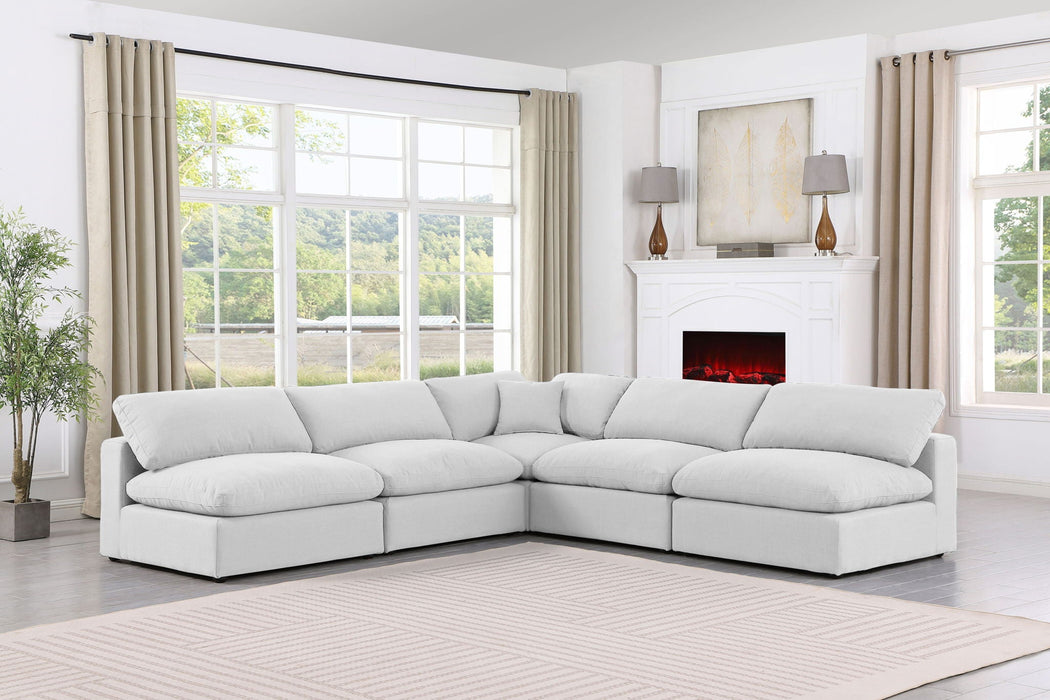 Comfy 118" Linen Textured Fabric Upholstered 5pc. Modular Sectional